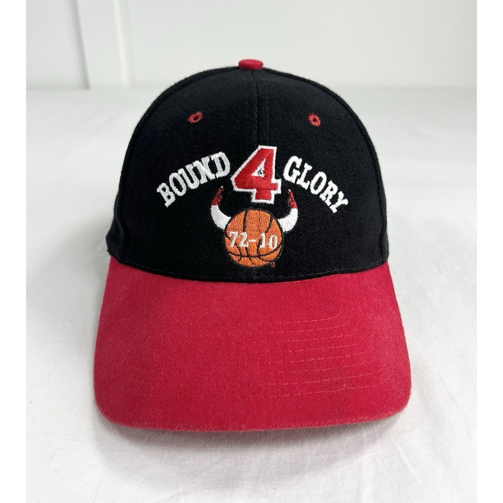 Vintage 90s Chicago Bulls Snapback Hat Bound 4 Glory 72-10 Nissin Cap Basketball